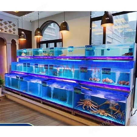 hsa03湘潭生鲜超市海鲜鱼缸维护及保养饭店酒店鱼池移动式玻璃缸