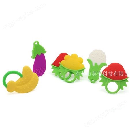 水果蔬菜牙胶婴儿磨牙器耐磨硅胶宝宝咬胶母婴用品宝宝固齿器