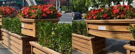 市政绿化工程铝合金花箱 城市道路花箱厂家 木纹色花箱型材
