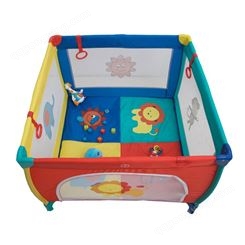 跨境宝宝婴儿床可折叠可拆卸便携式卡通儿童游戏围栏床带滚轮BB床