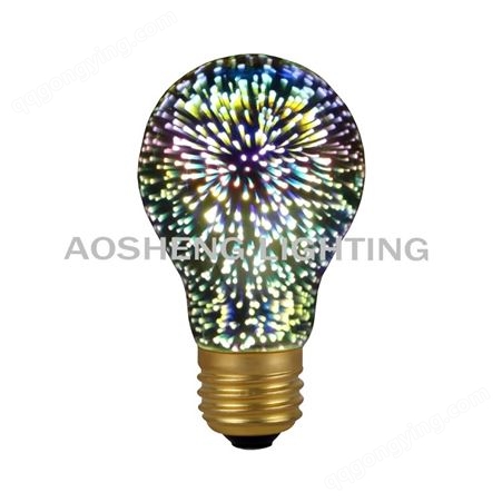 3D 雪花图案 P70 LED灯丝装饰灯泡 P70 E26/E27 LED灯丝仿古装饰灯泡