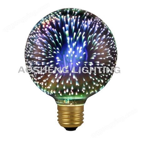 3D 雪花图案 P70 LED灯丝装饰灯泡 P70 E26/E27 LED灯丝仿古装饰灯泡