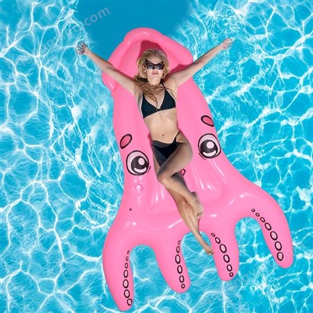 厂家定制新款八爪鱼浮排粉色章鱼水上休闲吊床浮床成人冲浪玩具