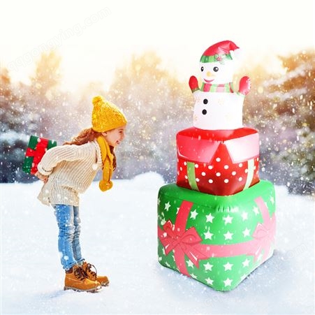 厂家定制PVC圣诞充气布置装饰 节日充气发光气模玩具户外庭院摆件