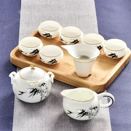 唐山骨瓷创意水杯套装 定 制陶瓷商务节日礼品功夫茶具