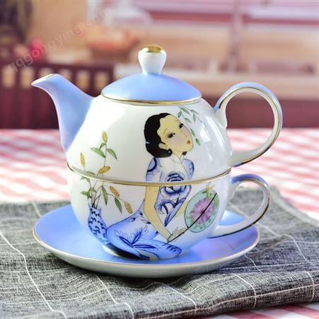 骨质瓷茶具子母壶套装 欧式骨瓷茶杯 可定制