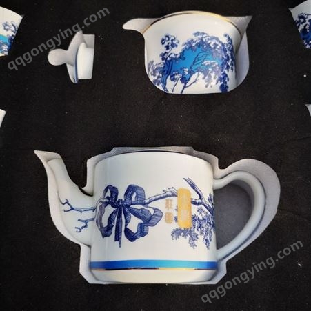 唐 山骨质瓷 陶瓷茶具 功夫茶具茶杯套装9件茶漏