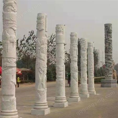 旺达石业 广场石雕文化柱龙柱 图案可定制 雕刻工艺