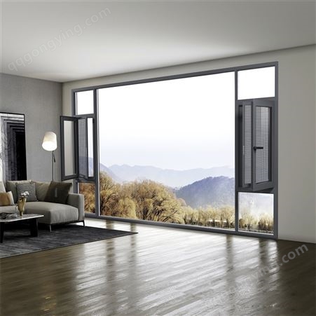 庭院铝合金门窗优质降噪隔音隔热 断桥铝108窗纱一体平开窗