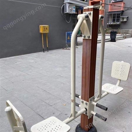 重庆室外健身器材厂家塑木健身器材.双位坐蹬训练器