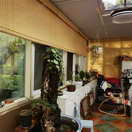 茶室客厅卷帘 日式隔断复古家用门帘 阳台装饰升降遮光防霉竹帘