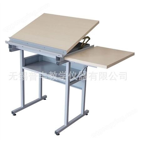 浅灰色喷塑多功能绘图桌HP8005C 工作坡度0-80度 储物箱
