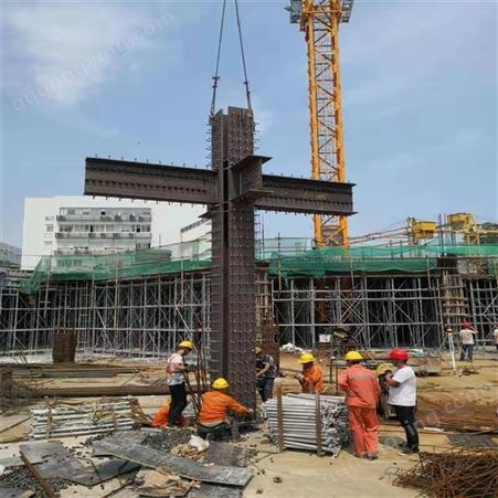 上海建筑用钢结构十字柱 型钢焊接钢立柱 十字钢管桩柱 按图加工
