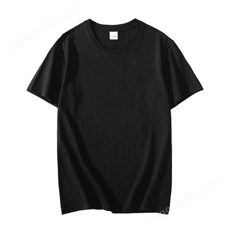 文化衫定制工厂白色企业定做广告T恤衫黑色彩色精梳棉200克厚度