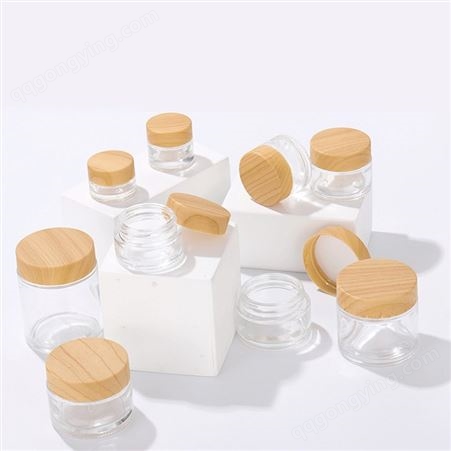 厂家批发 5-100g透明膏霜罐 玻璃面霜瓶 眼霜分装瓶  化妆品瓶  可定制