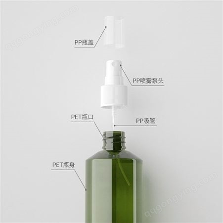 厂家批发 墨绿斜肩喷雾瓶 50ml100ml150ml200ml喷雾瓶  PET塑料瓶 可定制