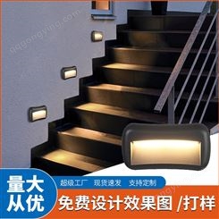 LED墙角灯户外嵌入式台阶灯明装防水过道走廊楼梯人体感应地脚灯