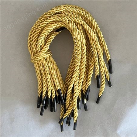 包芯三股绳 手提袋礼盒金银色装饰绳可打头麻花手提绳 三股编织绳