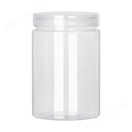 食品级pet密封罐空塑料瓶子透明带盖圆形广口坚果零食收纳包装桶