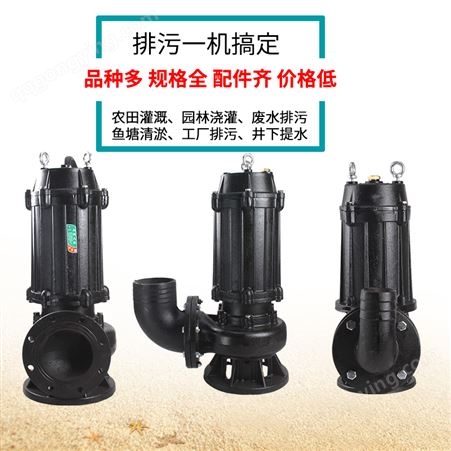 上海WQ人民污水泵无堵塞 潜水排污泵 高扬程大流量抽粪泥浆抽水泵