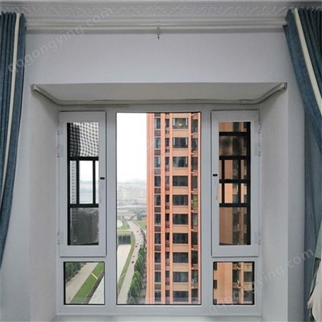三层塑钢定制玻璃 纱窗一体封阳台平开玻璃隔音防盗窗