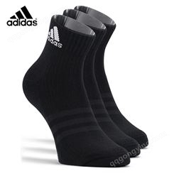 新款羽毛球袜男女袜子运动袜中筒袜休闲跑步袜 黑色M码9357三双装