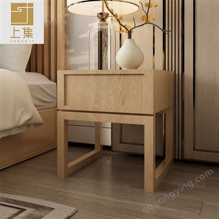 新中式实木床双人床别墅卧室1.8米2米大床会所客房民宿酒店家具