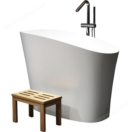 唯铂小户型浴缸人造石独立式成人家用小型日式深泡浴缸盆迷你坐泡