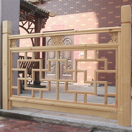 中式古建筑仿木焊接栏杆 御苑走道长廊围栏定制
