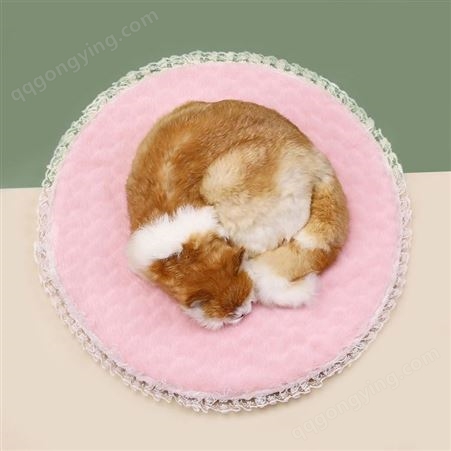 蕾丝花边粉色少女心圆形垫柔软舒适优雅猫狗通用宠物蕾丝垫子