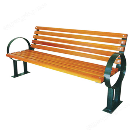星沃 户外防腐木公园长条椅凳子带扶手 带靠背座椅可批发定制